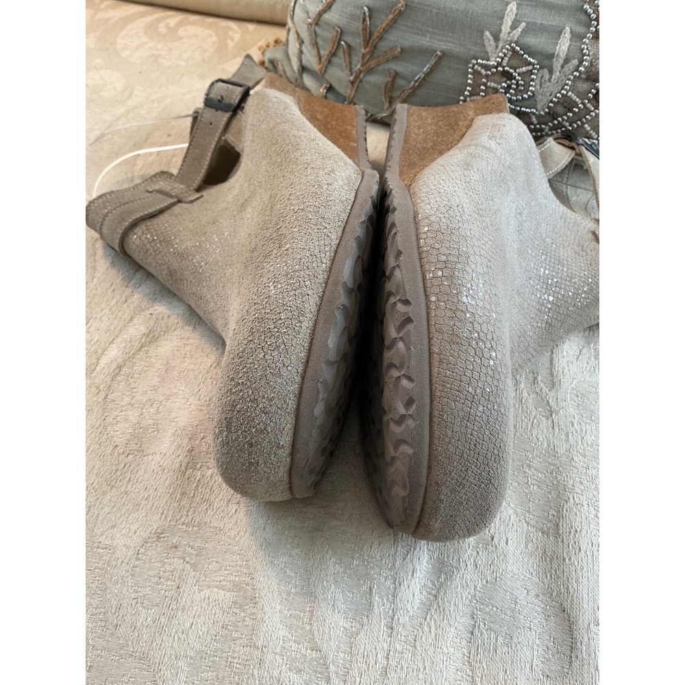 Birkenstock Papillio Clogs Womens 42 10.5 ,11 Beige Esra Wedge Suede, Metallic - Picture 5 of 10